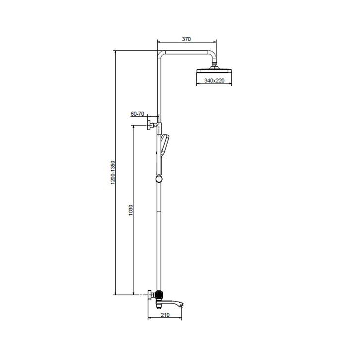 Raglo R01.26.09 Душевая система с термостатом, графит