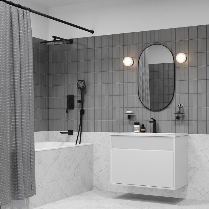 Parker Iddis душевая система с тропическим душем черная PARBL03i68