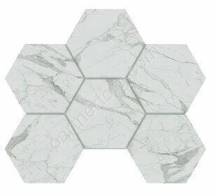Montis Hexagon White MN01 белый неполированный керамогранит 29х25см Estima Мозаика