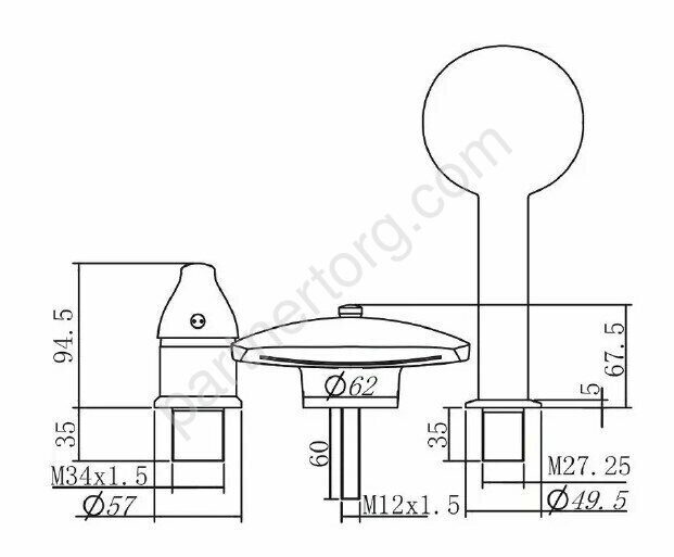 Practic 2 AF111-63B смеситель на борт ванны Aquanet