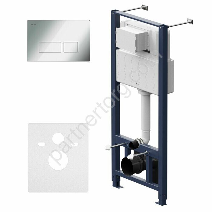 Pro инсталляция для подвесного унитаза с пневматической клавишей Pro S хром глянец I012704.7051