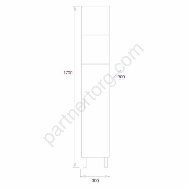 Тимбер 30.01 серый матовый/дуб сонома пенал универсальный Onika