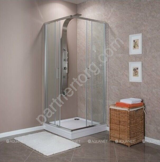 Aquanet Alfa Cube NAA1142, душевой уголок квадратный, 90х90х210 см, прозрачное стекло, профиль хром