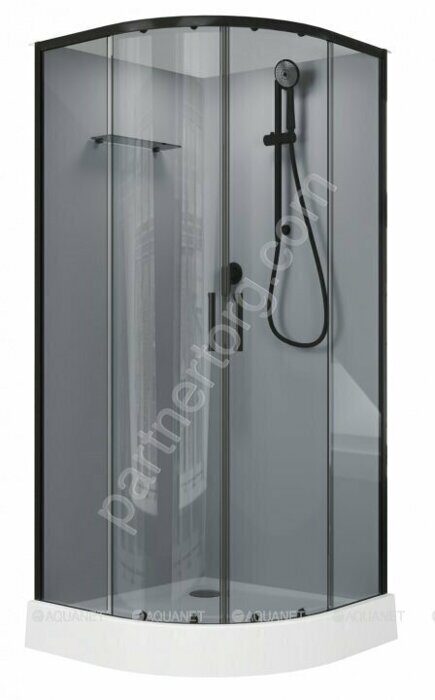 Passion EVO R black душевая кабина 90х90см тонированное стекло, набор 3 Aquanet