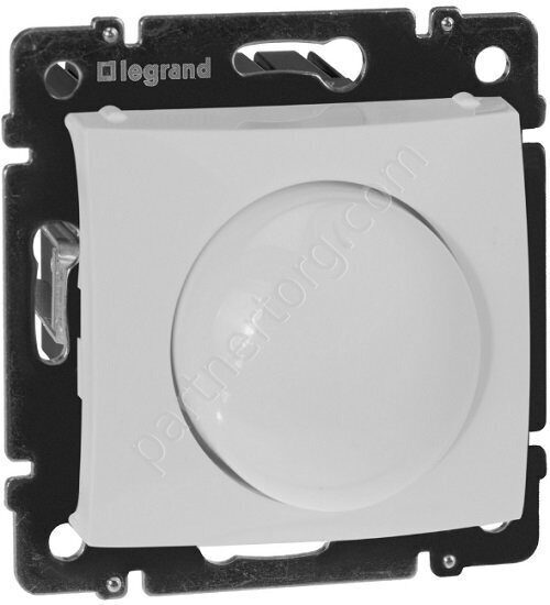 Legrand Valena Classic светорегулятор с поворотной ручкой 40-400Вт, с лицевой панелью, цвет белый