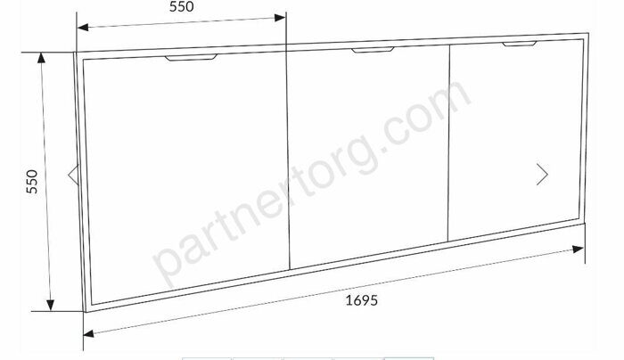 Grunge Loft Дуб вотан экран ЛДСП лицевой для ванны 170см