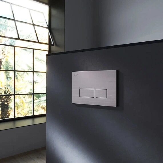 Клавиша для инсталляции пневматическая, пластик, никель I047031 Pro S AM.PM