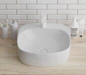 Grossman GR-3028  накладная раковина белая без перелива, c отверстием под смеситель