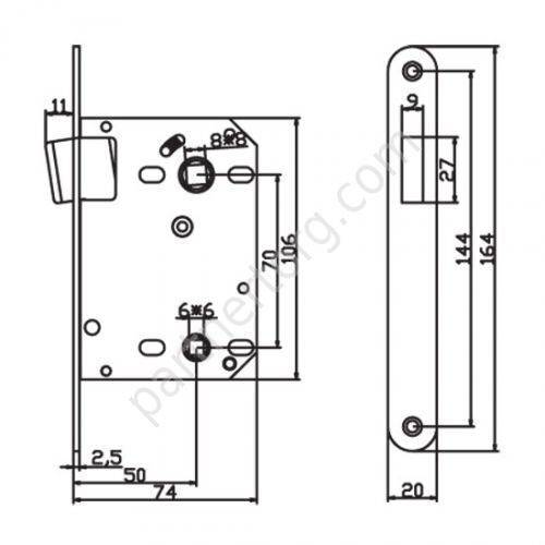 Защелка сантехническая магнитная Magn 2070 Paloma
