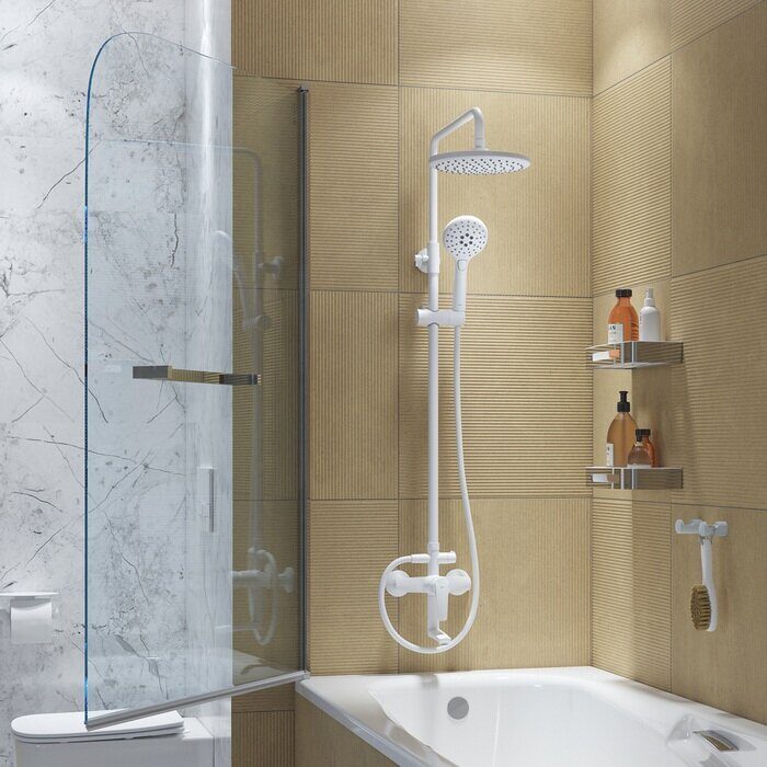 Ray Iddis душевая система с тропическим душем белая RAYWT3Fi06