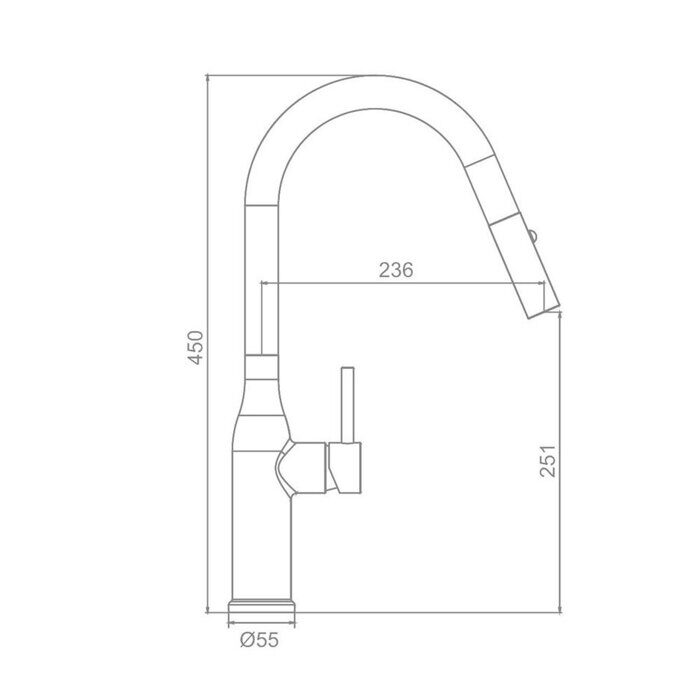 Gappo G4398-43 смеситель для кухни с выдвижным изливом сатин золотой