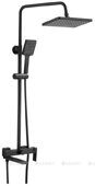 B24613-7 Haiba Душевая система с верхним душем и ручной лейкой черный, однорычажная, тропический душ, короткий излив