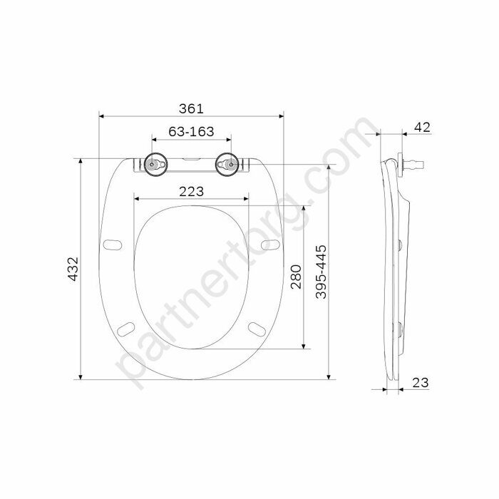 Сиденье для подвесного унитаза Sense C741700WH, микролифт C747855WH Sense