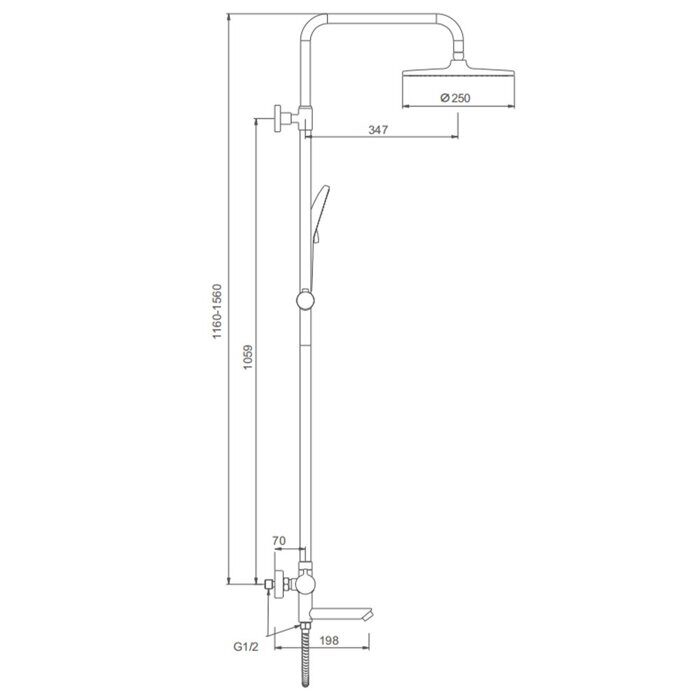 S223.26 Splenka Душевая система с термостатом, хром
