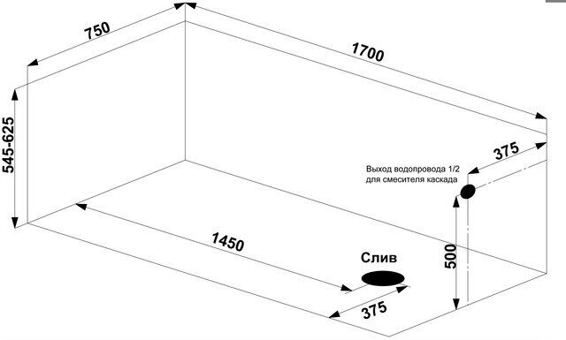 Веста ванна акриловая угловая асимметричная BAS 170х75 см с каркасом