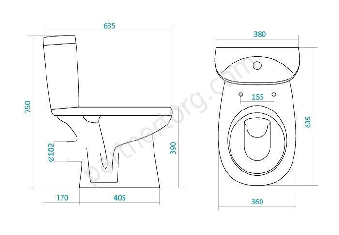 Анимо выпуск горизонтальный напольный унитаз компакт белый Santek с сидением