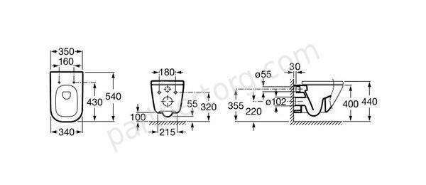 The Gap Roca унитаз подвесной, каскадный смыв 346477000