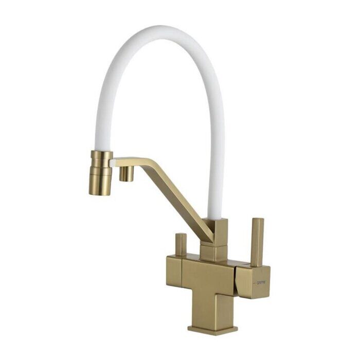 Gappo G4395-63 смеситель для кухни с подключением фильтра для питьевой воды золото/белый