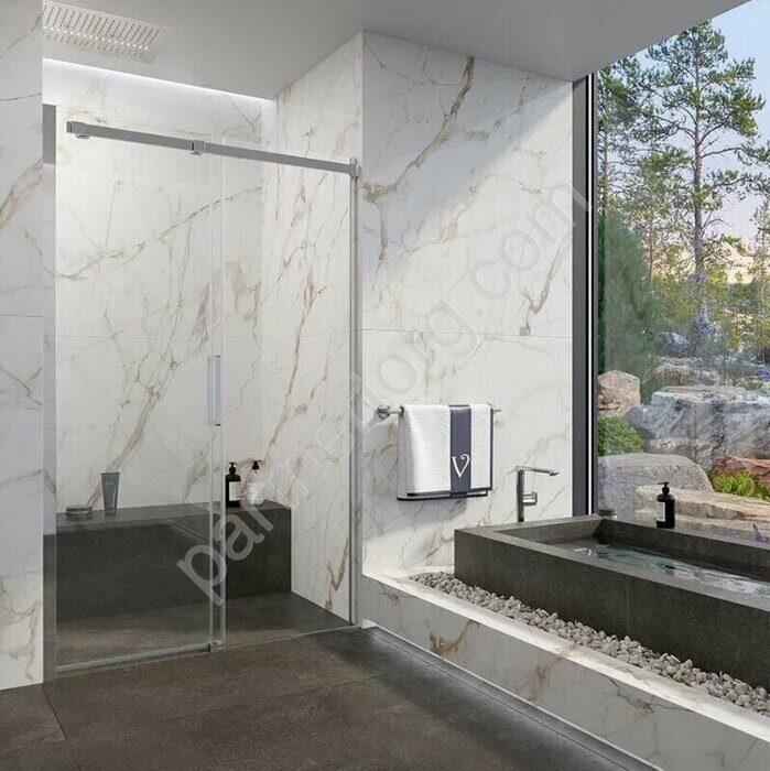 Veconi VN-71 душевая дверь раздвижная 120х195 см, профиль хром