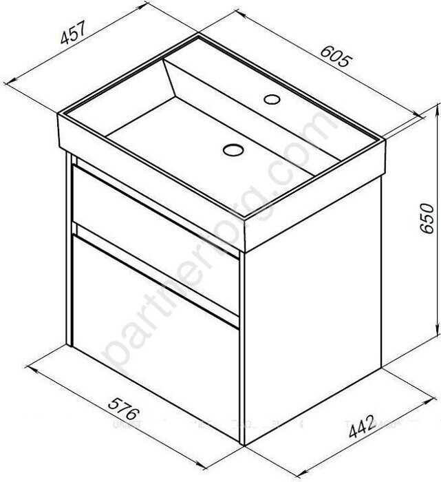Nova Lite 85 тумба дуб рустикальный для ванной комнаты 2 ящика  с раковиной-столешницей (SLIM SYNERGY) Sanovit 85 Aquanet