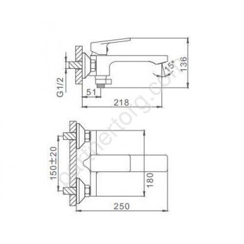 Frap F3246 смеситель для ванны хром