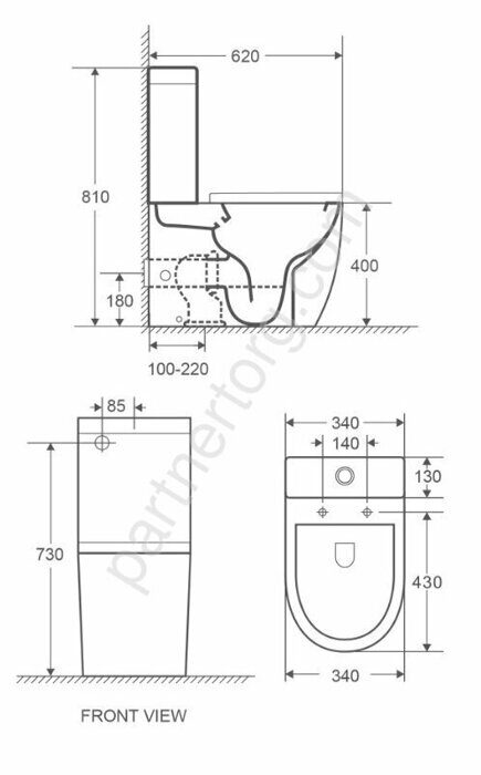 Mitta унитаз напольный безободковый 62см с сидением микролифт AZ-2128