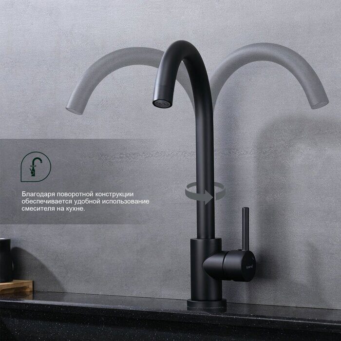 S201.40.06 Splenka Смеситель для кухни, черный
