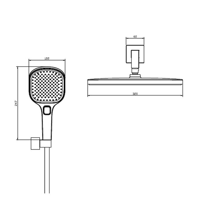 Raglo R30.27 Встраиваемая душевая система, хром