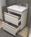 Holly 600-0-2 тумба напольная белая для ванной комнаты с умывальником Como 60