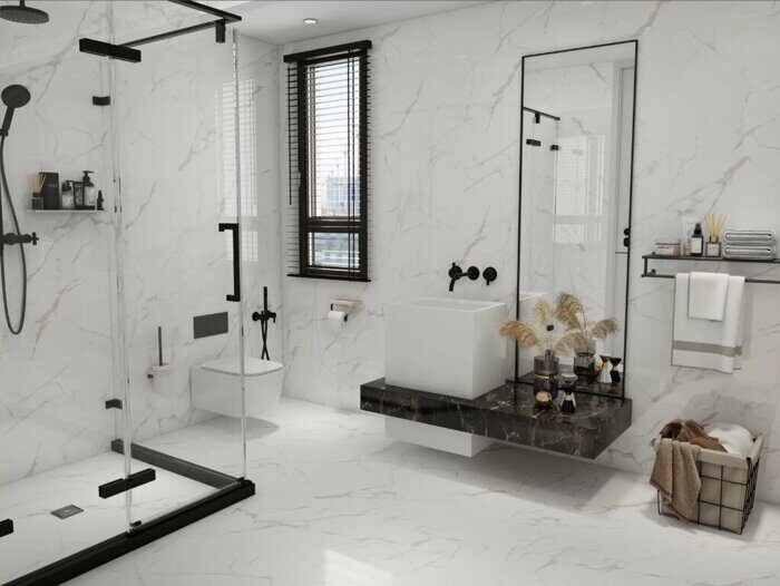 Noble Super White Satin Matt керамогранит сатинированный Duna Colortile 120х60см