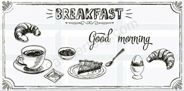 Vogue Breakfast 1 декор белый глянцевый 20х40см Azori