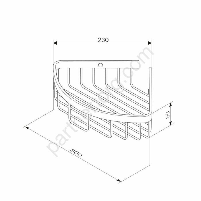 Sense Lполка корзина для душа угловая, хром A7452100