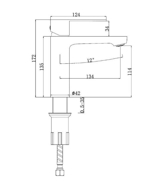 S222.10.03 Splenka cмеситель для раковины, сатин золотой
