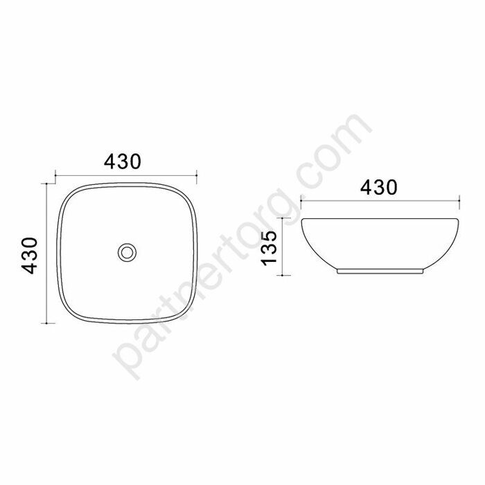 Azario Trend белая раковина настольная 43х43х13,5см AZ-41288
