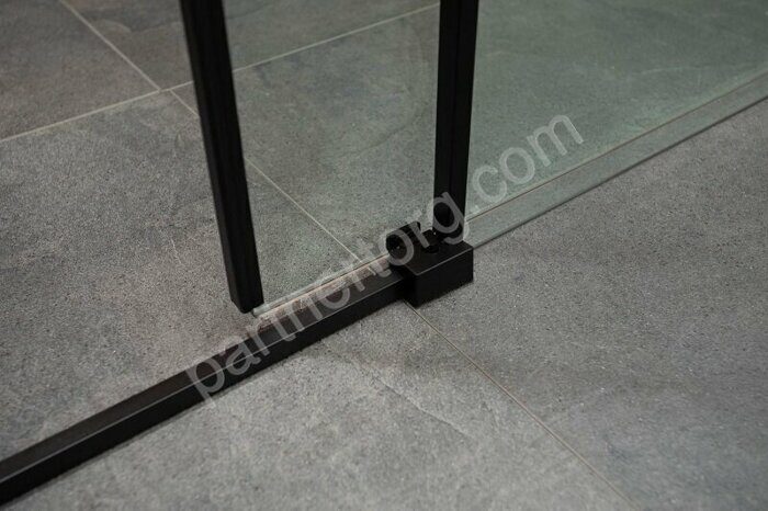 Aquanet Pleasure AE60-N-140H200U-BT, 00225500, душевая дверь раздвижная, 140х200 см, прозрачное стекло, черный профиль