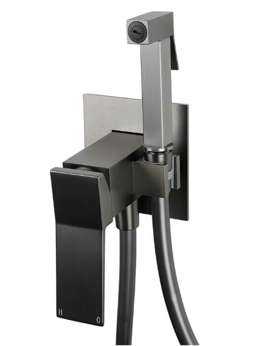 Calypso CS7 оружейная сталь (графит) смеситель с гигиеническим душем