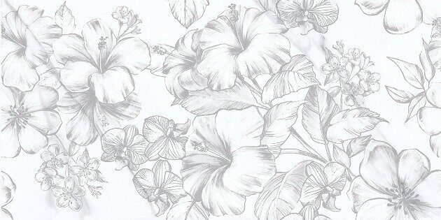 Carrara Flowers настенная плитка белая матовая декофон Azori 31х63см