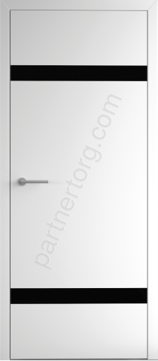 S STATUS дверь межкомнатная с алюминиевой кромкой Vinyl белый стекло черное