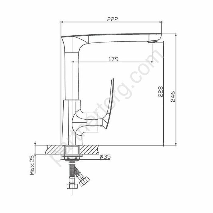 HB71616 Haiba смеситель для кухни высокий хром