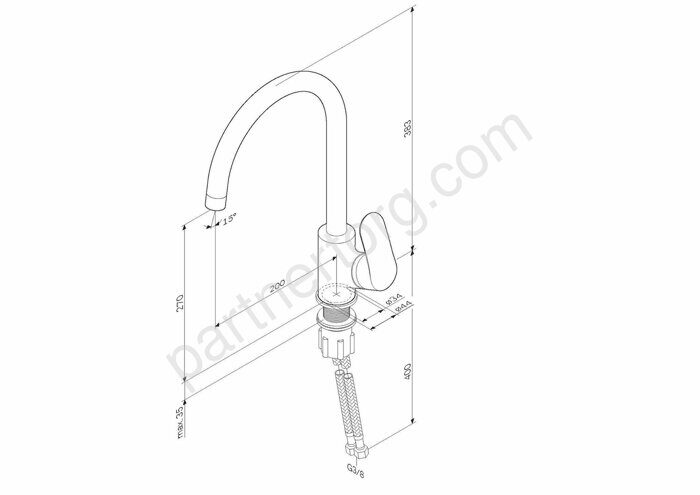 Like смеситель для кухни, элегантный черный AM.PM F8007122 Распродажа