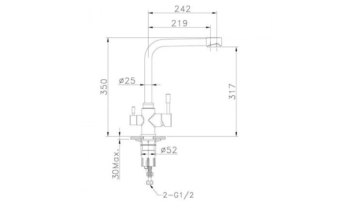 Expert LM5060S, смеситель для кухни с подключением к фильтру питьевой воды, хром Lemark