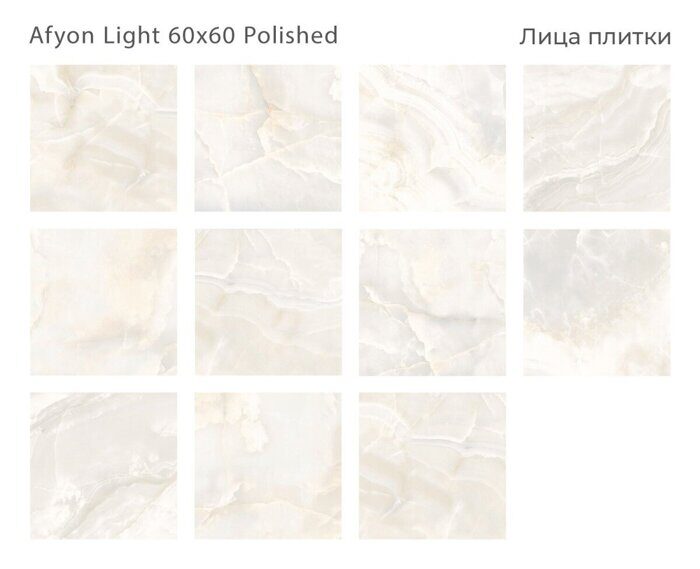 Afyon Light Polished Staro керамогранит бежевый полированный 60х60 см