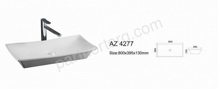 Azario Trend белая раковина настольная 80х39,5х13см AZ-4277