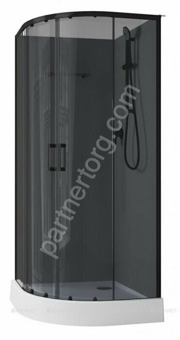 Passion EVO R black душевая кабина 90х90см тонированное стекло, набор 4 Aquanet