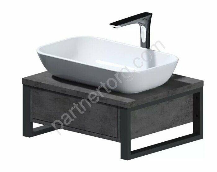 Grunge Loft Marka One Бетон темный 60см тумба для ванной комнаты под раковину настольную