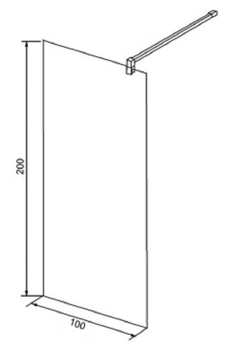 Loranto CS-L1020 100 100*200 душевая перегородка, прозрачное стекло