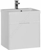 Латина 60 белая тумба для ванной комнаты 1 ящик с раковиной-столешницей Орлеан 60 QUICK CLAC Aquanet