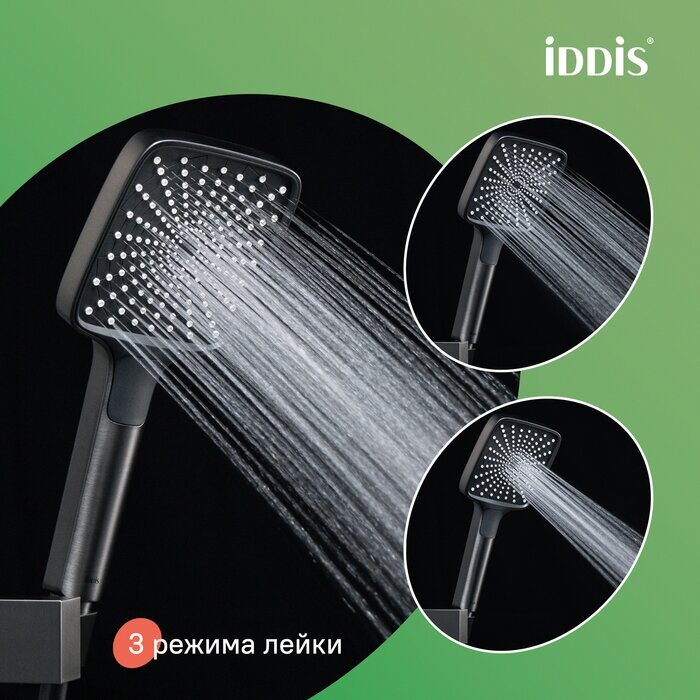 Parker Iddis душевая система с тропическим душем графит PARGM3Fi06