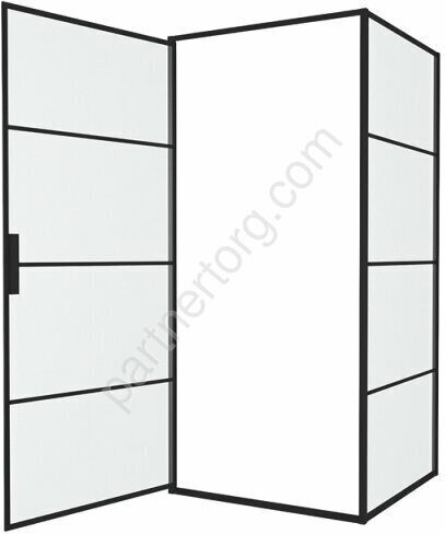 Blackline Bravat стеклянный душевой уголок с черным профилем  90х90 BS090.2115B