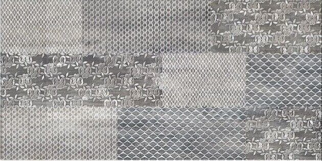 Pandora Grey Ornament настенная плитка серая матовая декофон 31х63см Azori